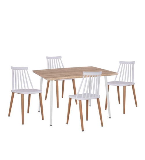 Σετ Τραπέζι με 4.Καρέκλες Λευκό - Sonama